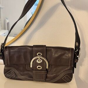 Coach Vintage Chocolate Brown Leather Baguette